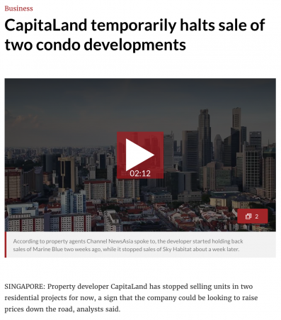 capitaland halt sales